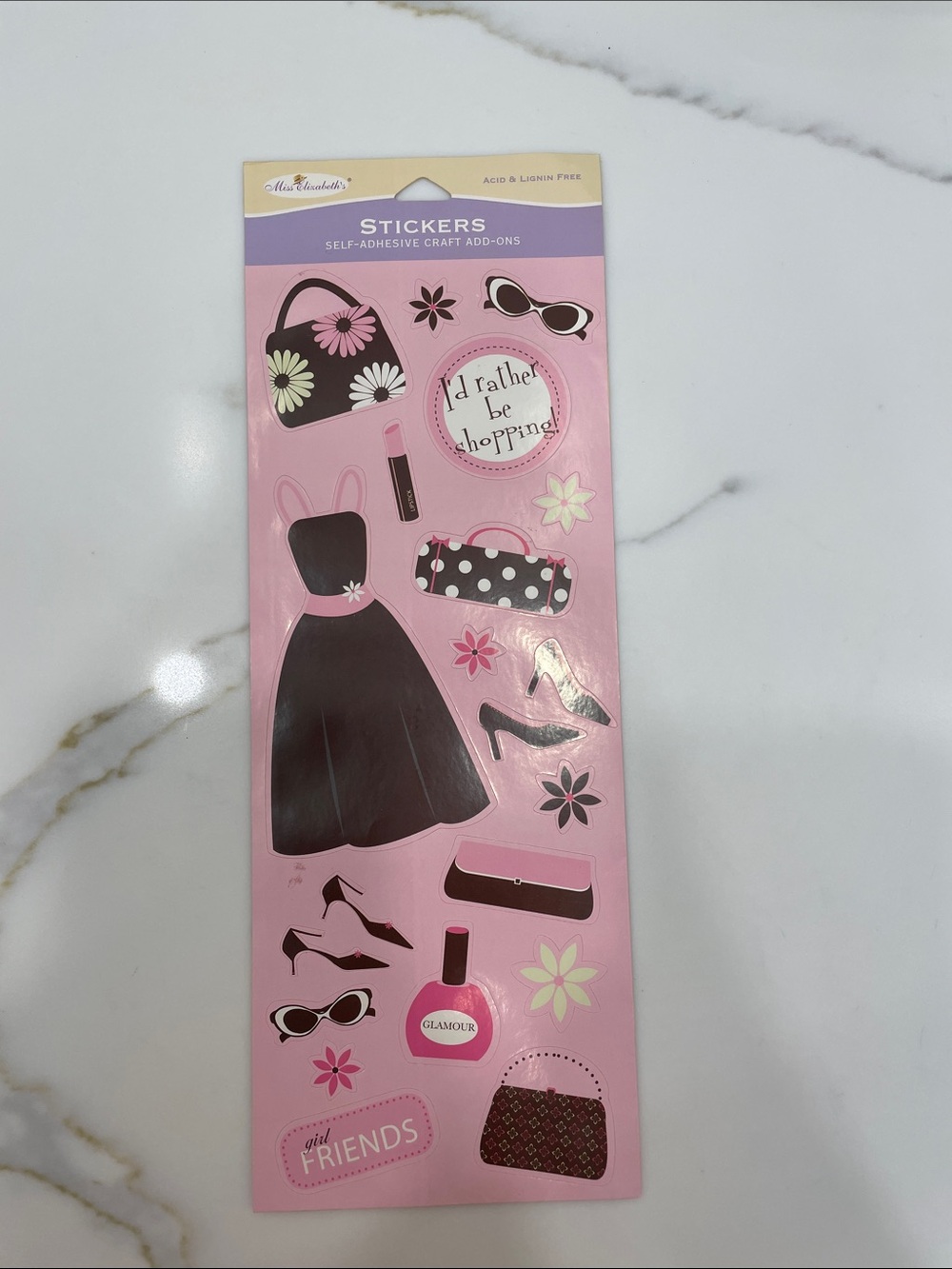 Fashion Sticker Sheet - Pink & Black